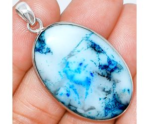 Marine Blue Dendritic Opal Pendant SDP153522 P-1001, 23x36 mm