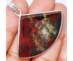 Blood Stone Pendant SDP153523 P-1001, 30x43 mm