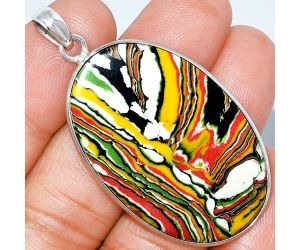 Fordite Detroit Agate Pendant SDP153525 P-1001, 26x40 mm