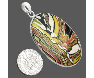 Fordite Detroit Agate Pendant SDP153525 P-1001, 26x40 mm