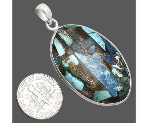 Multi Copper Turquoise Pendant SDP153527 P-1001, 23x36 mm