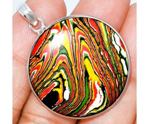 Fordite Detroit Agate Pendant SDP153536 P-1001, 31x31 mm