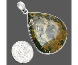 Rhyolite - Rainforest Jasper Pendant SDP153542 P-1001, 32x37 mm