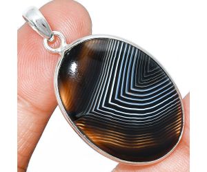 Black Botswana Agate Pendant SDP153549 P-1001, 22x32 mm