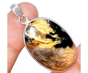 Rose Plume Agate Pendant SDP153550 P-1001, 20x30 mm