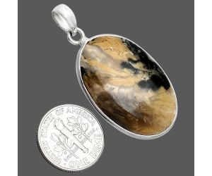 Rose Plume Agate Pendant SDP153550 P-1001, 20x30 mm