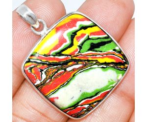 Fordite Detroit Agate Pendant SDP153573 P-1001, 26x26 mm