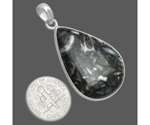 Mexican Cabbing Fossil Pendant SDP153587 P-1001, 23x32 mm