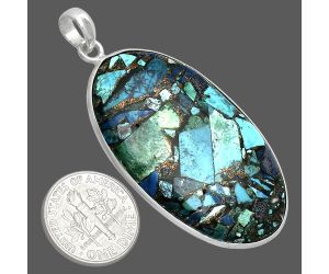 Multi Copper Turquoise Pendant SDP153595 P-1001, 25x43 mm