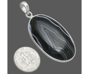 Black Botswana Agate Pendant SDP153598 P-1001, 22x36 mm