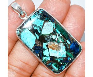 Multi Copper Turquoise Pendant SDP153600 P-1001, 22x35 mm