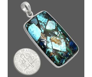 Multi Copper Turquoise Pendant SDP153600 P-1001, 22x35 mm