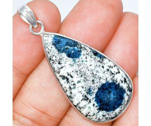 K2 Blue - Azurite In Quartz Pendant SDP153611 P-1001, 19x36 mm