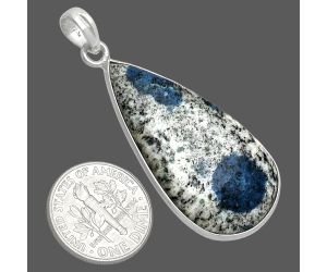 K2 Blue - Azurite In Quartz Pendant SDP153611 P-1001, 19x36 mm