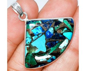 Multi Copper Turquoise Pendant SDP153616 P-1001, 25x34 mm