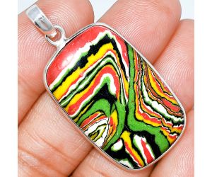 Fordite Detroit Agate Pendant SDP153620 P-1001, 21x34 mm