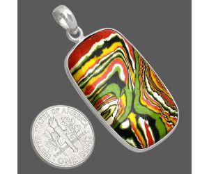 Fordite Detroit Agate Pendant SDP153620 P-1001, 21x34 mm