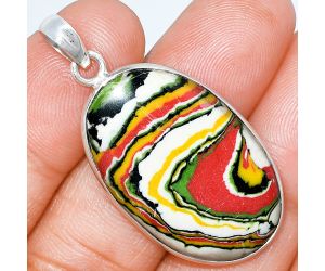 Fordite Detroit Agate Pendant SDP153624 P-1001, 20x22 mm