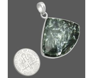 Russian Seraphinite Pendant SDP153631 P-1001, 25x33 mm