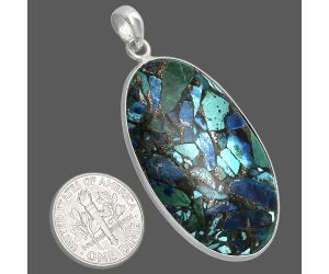 Multi Copper Turquoise Pendant SDP153632 P-1001, 24x40 mm