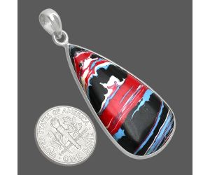 Fordite Detroit Agate Pendant SDP153643 P-1001, 19x38 mm