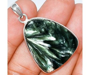 Russian Seraphinite Pendant SDP153645 P-1001, 24x29 mm