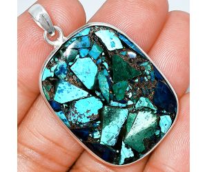 Multi Copper Turquoise Pendant SDP153650 P-1001, 25x34 mm