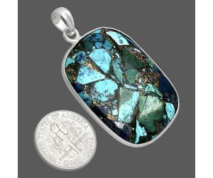 Multi Copper Turquoise Pendant SDP153650 P-1001, 25x34 mm