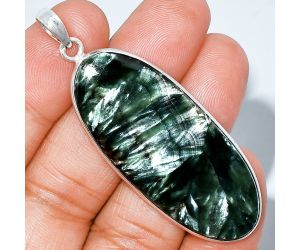 Russian Seraphinite Pendant SDP153651 P-1001, 20x49 mm