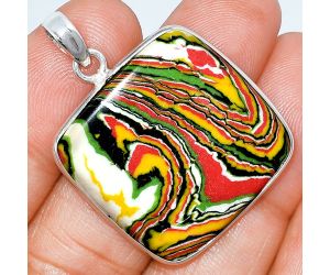 Fordite Detroit Agate Pendant SDP153653 P-1001, 27x27 mm