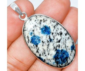 K2 Blue - Azurite In Quartz Pendant SDP153657 P-1001, 22x35 mm