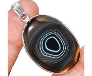 Black Botswana Agate Pendant SDP153672 P-1001, 24x34 mm