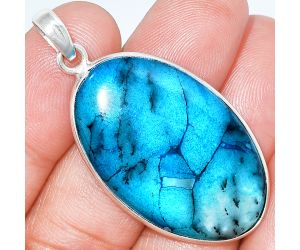 Marine Blue Dendritic Opal Pendant SDP153675 P-1001, 22x35 mm