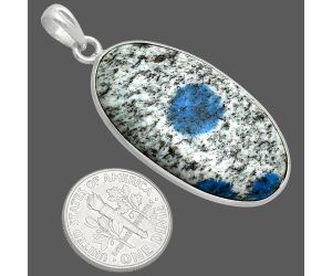 K2 Blue - Azurite In Quartz Pendant SDP153682 P-1001, 20x35 mm