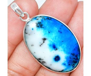 Marine Blue Dendritic Opal Pendant SDP153683 P-1001, 22x33 mm