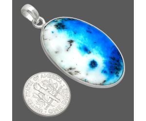 Marine Blue Dendritic Opal Pendant SDP153683 P-1001, 22x33 mm