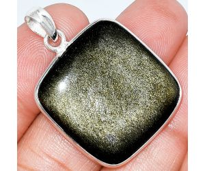 Silver Obsidian Pendant SDP153684 P-1001, 26x26 mm