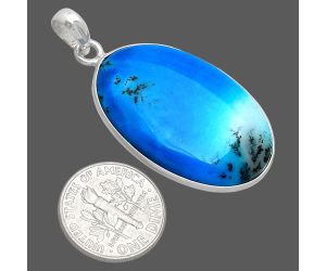 Marine Blue Dendritic Opal Pendant SDP153685 P-1001, 21x32 mm