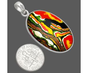 Fordite Detroit Agate Pendant SDP153691 P-1001, 21x32 mm