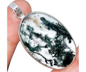 Horse Canyon Moss Agate Pendant SDP153692 P-1001, 24x37 mm