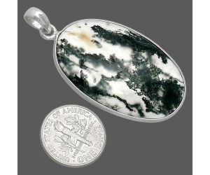 Horse Canyon Moss Agate Pendant SDP153692 P-1001, 24x37 mm