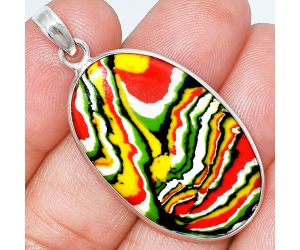 Fordite Detroit Agate Pendant SDP153695 P-1001, 21x34 mm