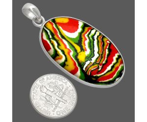 Fordite Detroit Agate Pendant SDP153695 P-1001, 21x34 mm