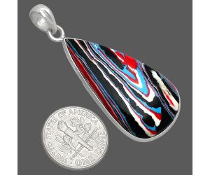 Fordite Detroit Agate Pendant SDP153705 P-1001, 19x35 mm