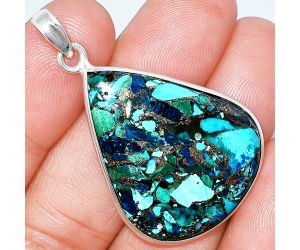 Multi Copper Turquoise Pendant SDP153710 P-1001, 26x32 mm