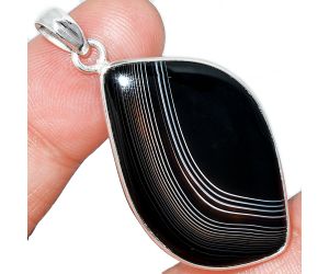 Black Botswana Agate Pendant SDP153718 P-1001, 22x35 mm