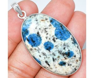 K2 Blue - Azurite In Quartz Pendant SDP153724 P-1001, 25x40 mm