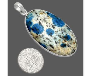 K2 Blue - Azurite In Quartz Pendant SDP153724 P-1001, 25x40 mm