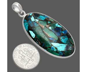 Multi Copper Turquoise Pendant SDP153732 P-1001, 21x38 mm