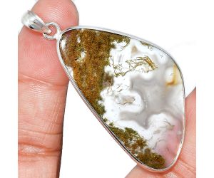 Moss Agate Pendant SDP153733 P-1001, 26x47 mm